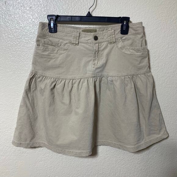 Massimo Dutti Y2K Corduroy Mini Skirt in Beige Size EU 38 US 8 - Picture 1 of 6
